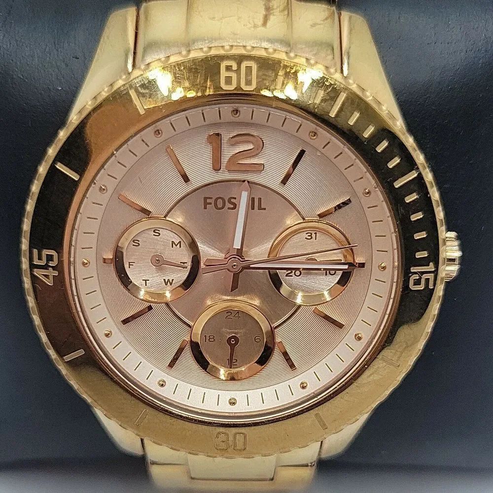Fossil FS3815 Women's Stainless Steel Rose Gold Analog Quartz Wrist Watch BC80